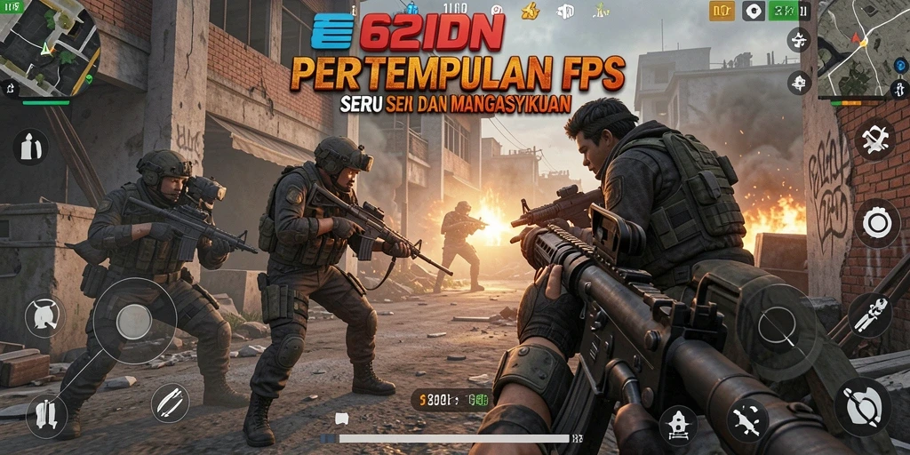 Tangkapan layar menunjukkan pertempuran mendebarkan dalam game FPS ini.