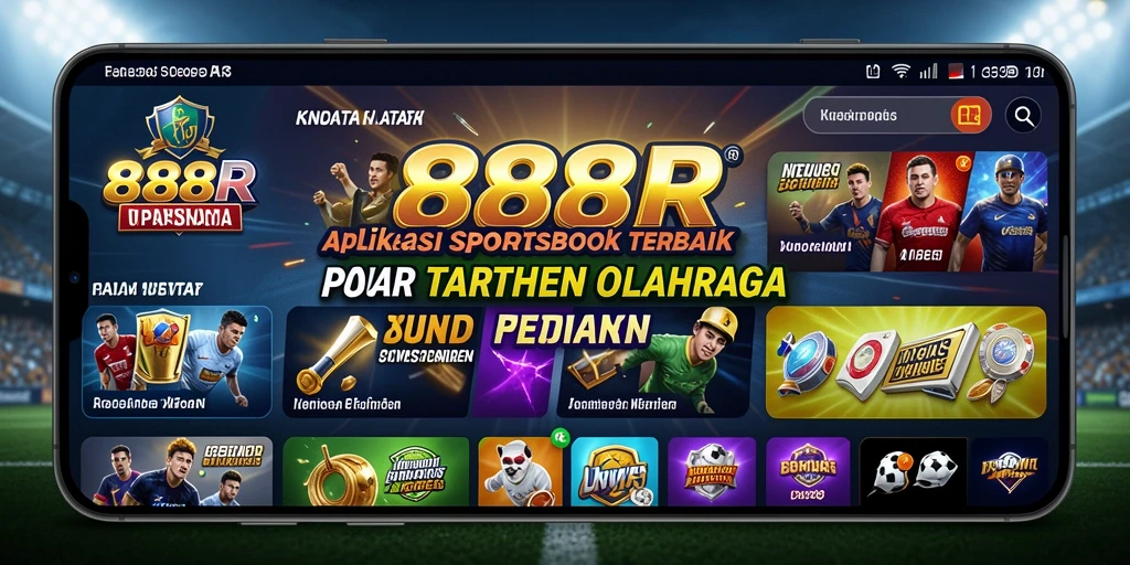 Screenshot utama 888R menunjukkan tampilan taruhan olahraga yang menarik.
