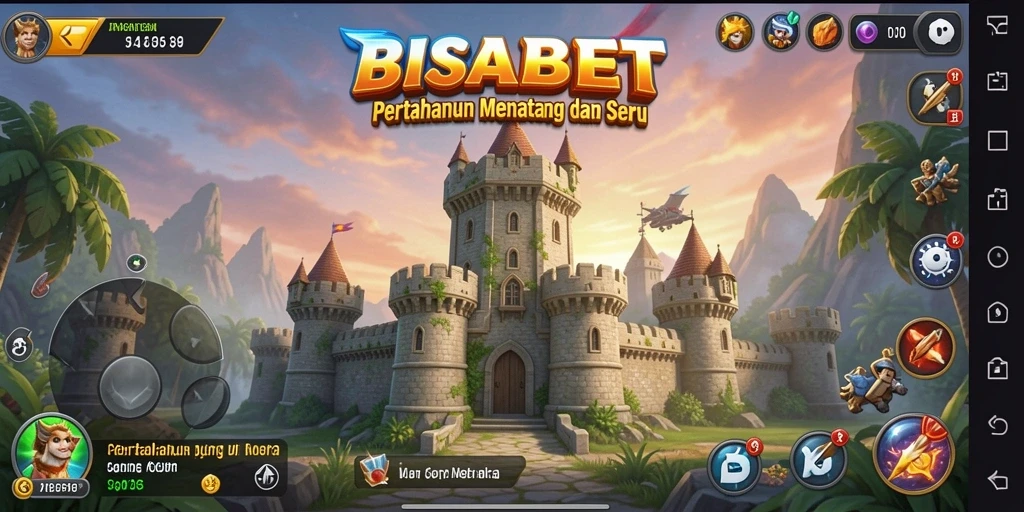 Tangkapan layar BISABET menampilkan aksi pertahanan menara yang intens dan strategi pintar.