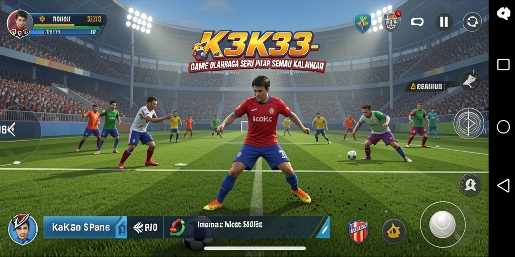 Tampilan gameplay K3K3 yang mendebarkan dan kompetitif.