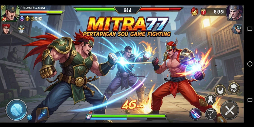 Screenshot utama MITRA77 menunjukkan aksi pertarungan yang mendebarkan.