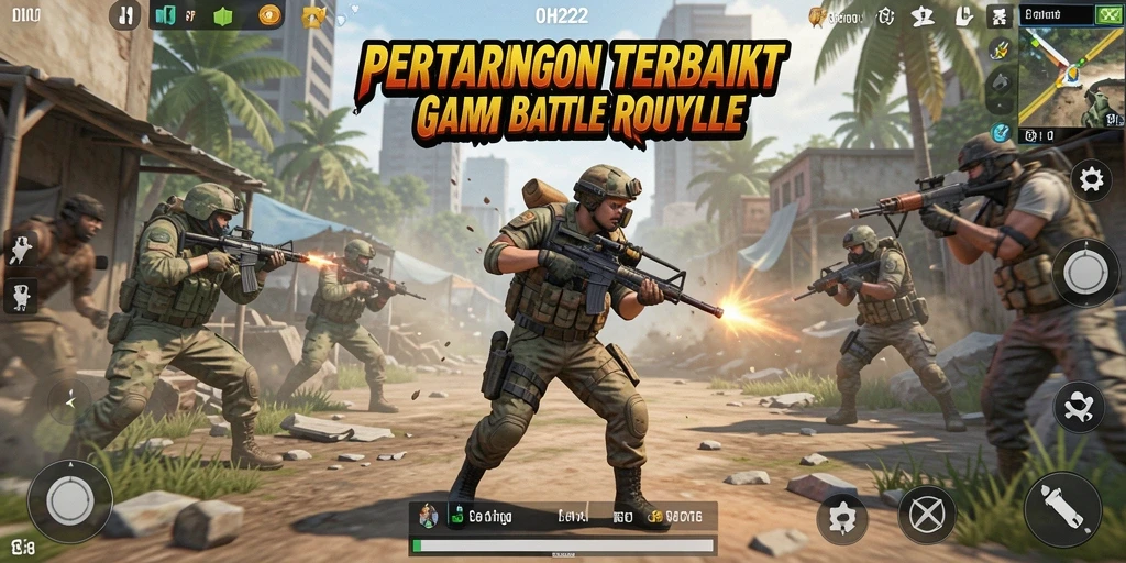Tangkapan layar gameplay <strong>OH222</strong> menampilkan pertempuran epik di arena Battle Royale.