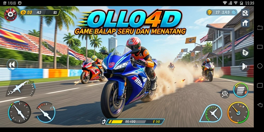 Tampilan gameplay seru di balap motor OLLO4D.