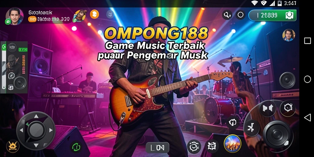 Screenshot gameplay OMPONG188 menampilkan interaksi pengguna dengan lagu.