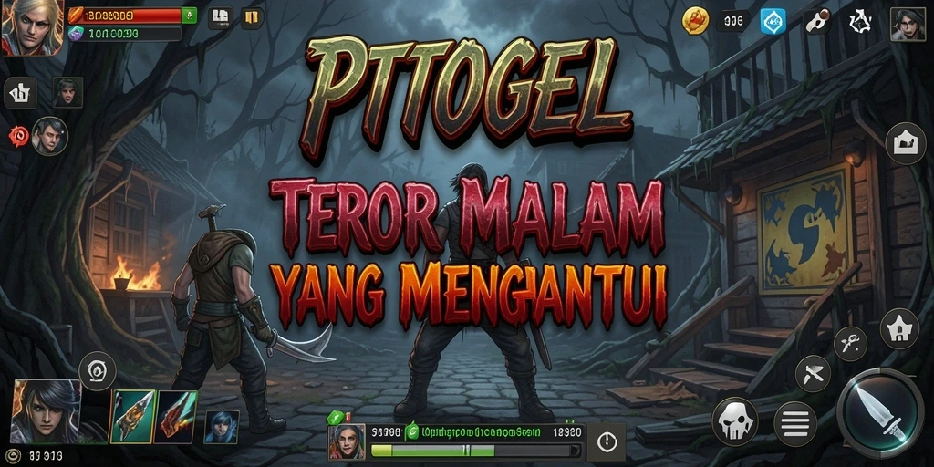 Screenshot gameplay menyeramkan PTTOGEL dengan suasana kelam.