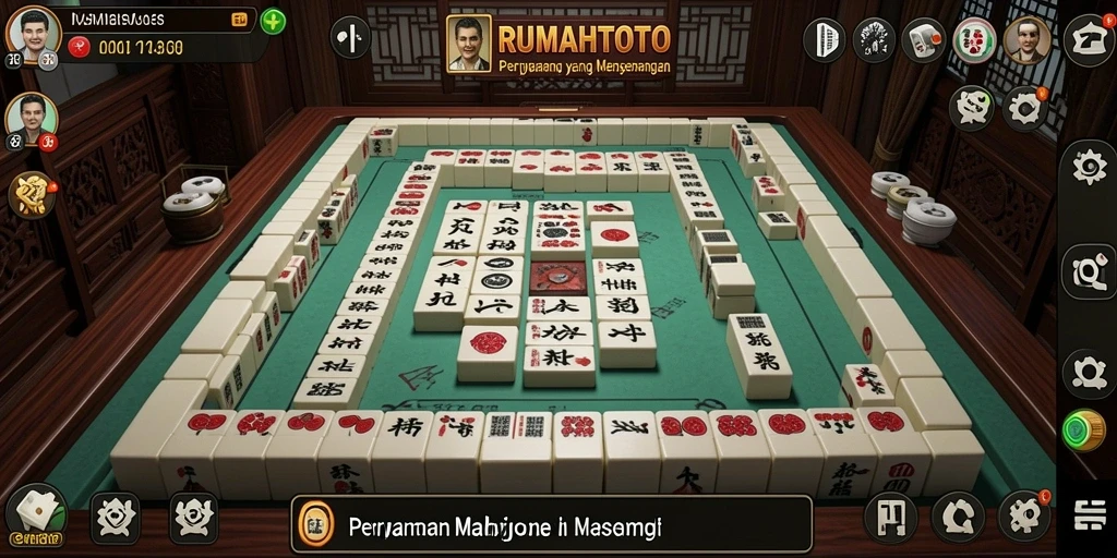 Screenshot gameplay RUMAHTOTO menampilkan momen seru permainan Mahjong.