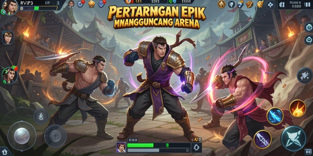 Tampilan seru pertarungan di RVIP3 dengan karakter beragam.