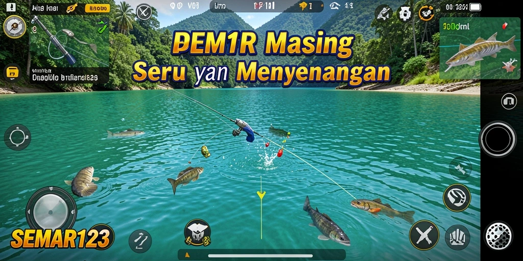 Tampilan menarik dari gameplay memancing di SEMAR123.