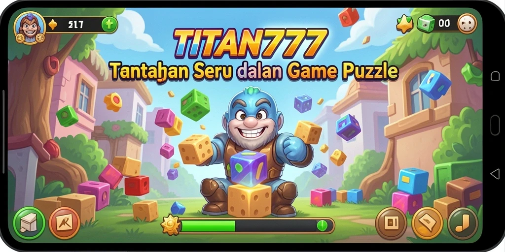 Screenshot gameplay TITAN777 menampilkan tingkat kesulitan puzzle yang menantang.