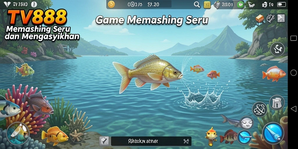 Screenshot gameplay TV888 yang menunjukkan aksi memancing seru.